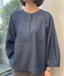シアーデニムTブラウス オーガニック綿入