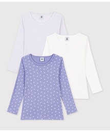 PETIT BATEAU（プチバトー）の「プリント長袖Tシャツ3枚組（インナーウェア/肌着）」
