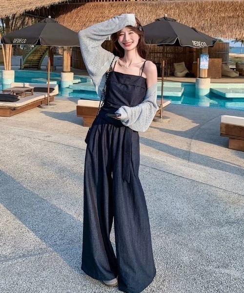 FAVORITO(ファヴォリート)の「キャミソールワイドパンツセットアップ(セットアップ・レディース・ブルー・S/L/M)」の5枚目の写真