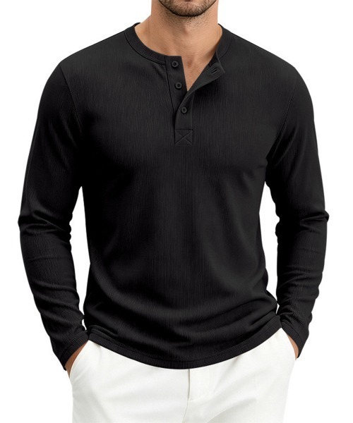 NEW GENTLEMAN（ニュージェントルマン）の「オーバーサイト ヘンリーネック ロンT（Tシャツ/カットソー・メンズ・ホワイト/ブラック/グレー/オリーブ・XL/L/M）」の3枚目の写真
