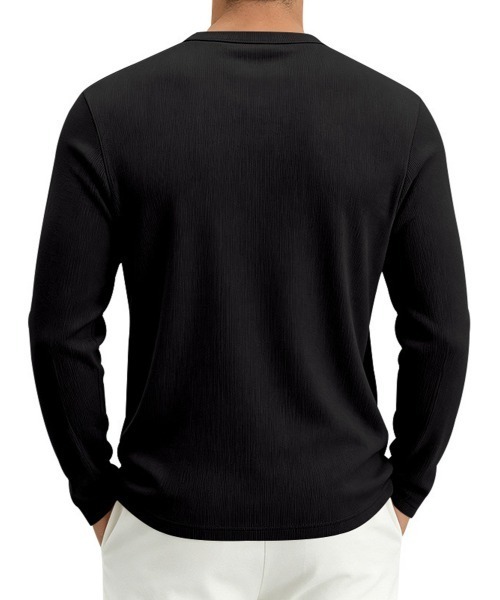 NEW GENTLEMAN（ニュージェントルマン）の「オーバーサイト ヘンリーネック ロンT（Tシャツ/カットソー・メンズ・ホワイト/ブラック/グレー/オリーブ・XL/L/M）」の14枚目の写真