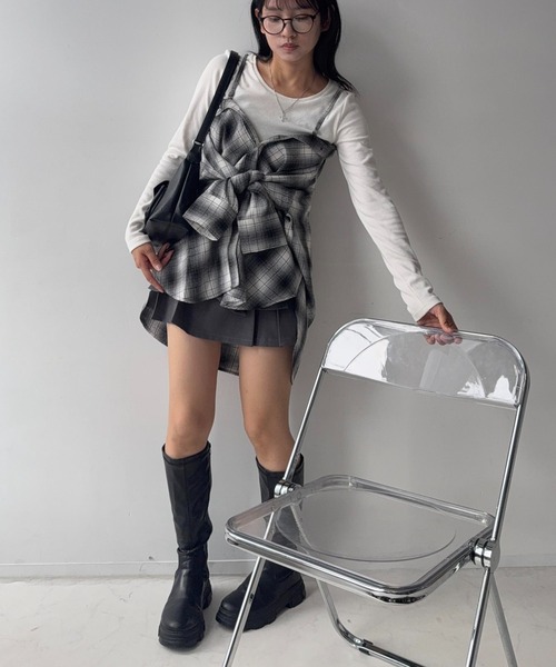 AS KNOW AS plus(アズノゥアズプラス)の「☆ビッグサイズ 3WAYアレンジチェックシャツ(シャツ/ブラウス・レディース・レッド系/ブラック系/ブラウン系/グレー系・FREE)」の14枚目の写真