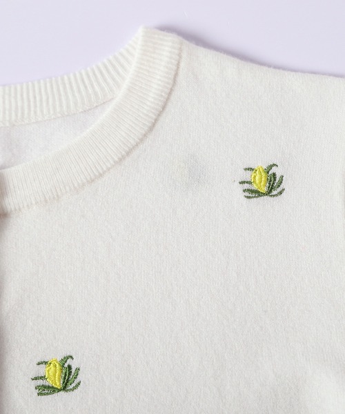 AMELY(エミリー)の「小花柄 刺繍 ニットカーディガン/羽織り/ベーシック(カーディガン/ボレロ・レディース・グレー/ブラック/アイボリー・フリー)」の18枚目の写真