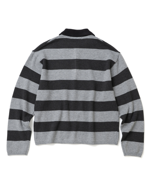 KNITTED(ニッティド)の「(ユニセックス) ストライプラグビー襟ニット ブラック(ニット/セーター・メンズ・その他・FREE/MEDIUM/LARGE/X-LARGE)」の5枚目の写真