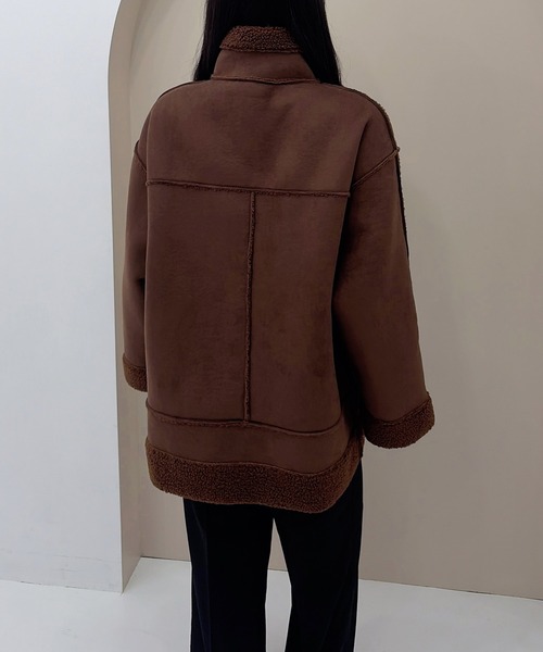 SOELA(ソエラ)の「【SOELA】リバーシブルボアムートンコート/WEB限定(ムートンコート・レディース・ブラック/モカ/ブラウン・M)」の18枚目の写真
