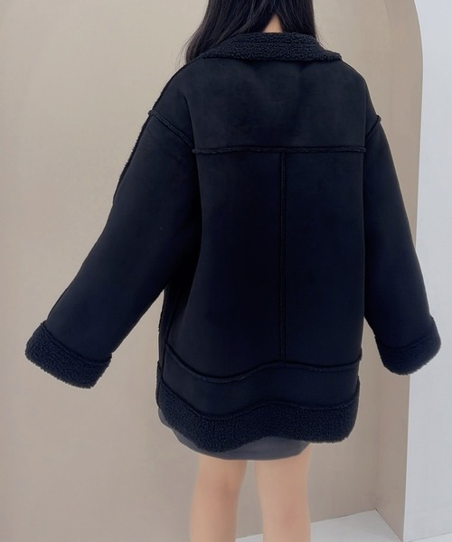 SOELA(ソエラ)の「【SOELA】リバーシブルボアムートンコート/WEB限定(ムートンコート・レディース・ブラック/モカ/ブラウン・M)」の10枚目の写真