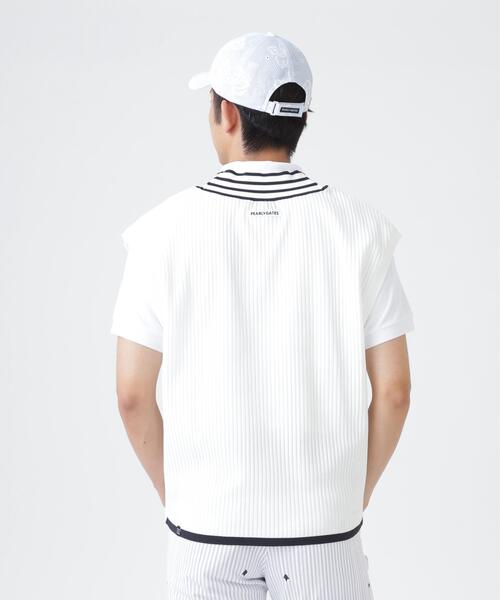PEARLY GATES(パーリーゲイツ)の「14GWJQ針抜きVネックニットベスト (MENS)(ニット/セーター・メンズ・ダークブルー/ホワイト/ネイビー・MEDIUM/LARGE/X-LARGE)」の10枚目の写真