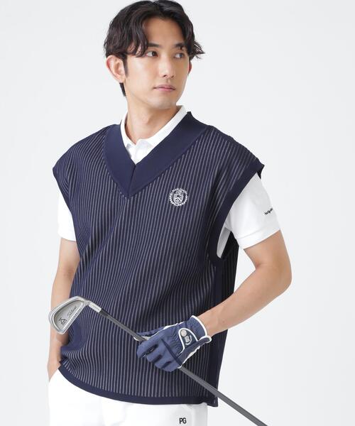 PEARLY GATES(パーリーゲイツ)の「14GWJQ針抜きVネックニットベスト (MENS)(ニット/セーター・メンズ・ダークブルー/ホワイト/ネイビー・MEDIUM/LARGE/X-LARGE)」の18枚目の写真