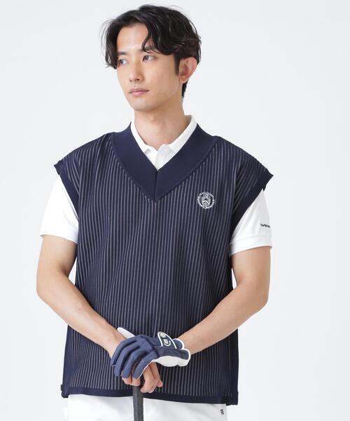 PEARLY GATES(パーリーゲイツ)の「14GWJQ針抜きVネックニットベスト (MENS)(ニット/セーター・メンズ・ダークブルー/ホワイト/ネイビー・MEDIUM/LARGE/X-LARGE)」の19枚目の写真