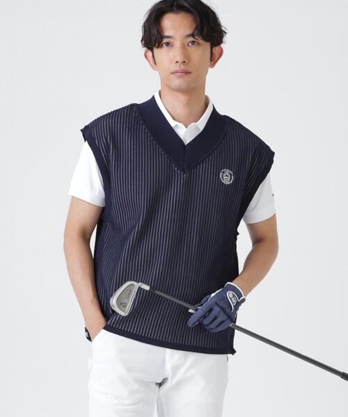 PEARLY GATES(パーリーゲイツ)の「14GWJQ針抜きVネックニットベスト (MENS)(ニット/セーター・メンズ・ダークブルー/ホワイト/ネイビー・MEDIUM/LARGE/X-LARGE)」の20枚目の写真