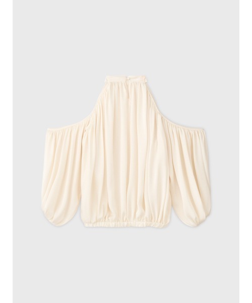 EIMY ISTOIRE(エイミーイストワール)の「DRAPE SATIN BLOUSE(シャツ/ブラウス・レディース・オフホワイト/ブラウン/ブラック・FREE)」の16枚目の写真