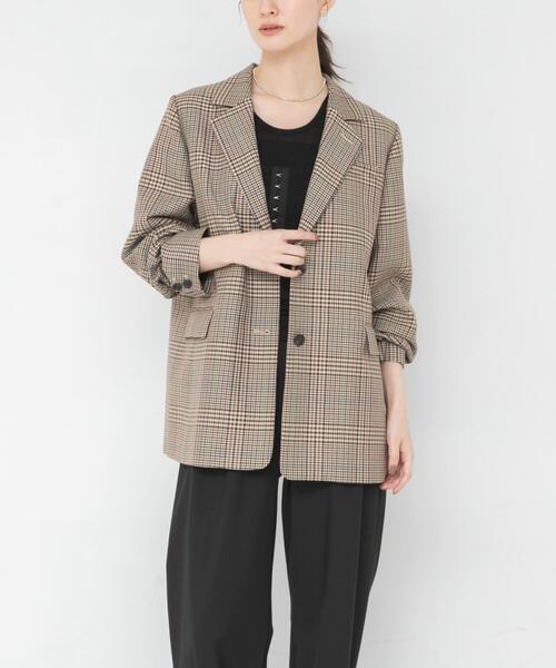 URBAN RESEARCH(アーバンリサーチ)の「TWチェックテーラードジャケット(その他アウター・レディース・ベージュ系その他/ブラウン系その他・FREE)」の22枚目の写真