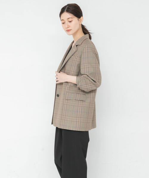 URBAN RESEARCH(アーバンリサーチ)の「TWチェックテーラードジャケット(その他アウター・レディース・ベージュ系その他/ブラウン系その他・FREE)」の5枚目の写真
