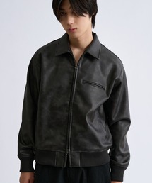 sedacle（セダクル）の「Double Zip-Like Leather Blouson／ダブルジップライクレザーブルゾン（ブルゾン）」