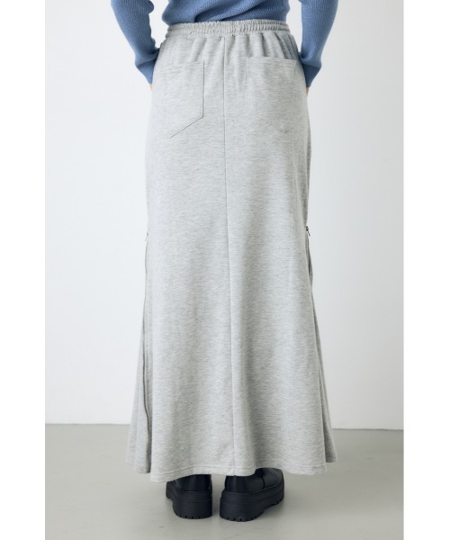 AZUL by moussy(アズールバイマウジー)の「ジップデザイン裏毛ロングスカート 秋服 冬服 春服 スウェットスカート 無地 フレアスカート ウエストゴム(スカート・レディース・ブラック/杢グレー・FREE)」の17枚目の写真