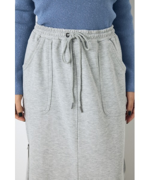 AZUL by moussy(アズールバイマウジー)の「ジップデザイン裏毛ロングスカート 秋服 冬服 春服 スウェットスカート 無地 フレアスカート ウエストゴム(スカート・レディース・ブラック/杢グレー・FREE)」の20枚目の写真