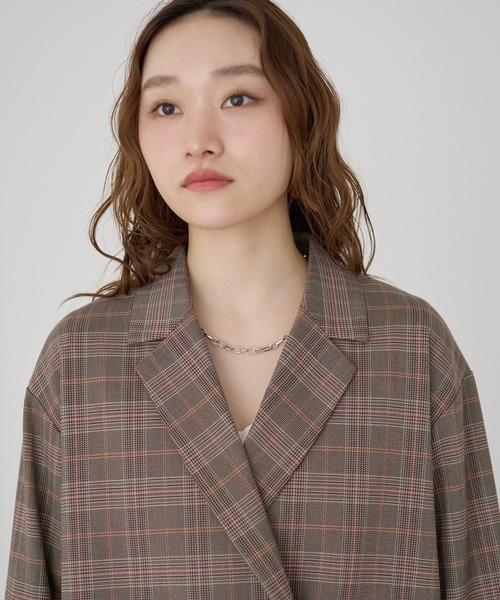 earth music&ecology(アースミュージックアンドエコロジー)の「チェックダブルテーラードジャケット(テーラードジャケット・レディース・ブラウン系その他4/グレー系その他3・FREE)」の11枚目の写真