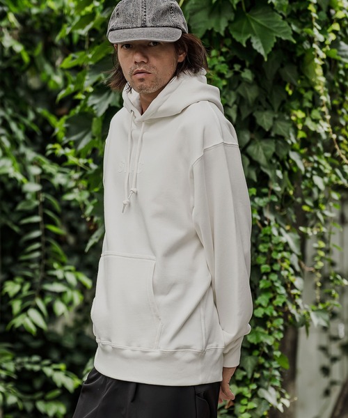 CAMBIO(カンビオ)の「mpa4275- ヘビー裏毛プリントプルパーカー - SWAG(2602143MCB)(パーカー・メンズ・ホワイト/ブラック/ミックスグレー/ネイビー・S/M/L/XL)」の11枚目の写真