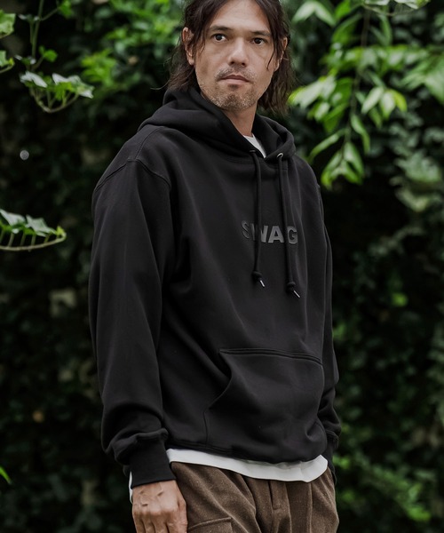 CAMBIO(カンビオ)の「mpa4275- ヘビー裏毛プリントプルパーカー - SWAG(2602143MCB)(パーカー・メンズ・ホワイト/ブラック/ミックスグレー/ネイビー・S/M/L/XL)」の19枚目の写真