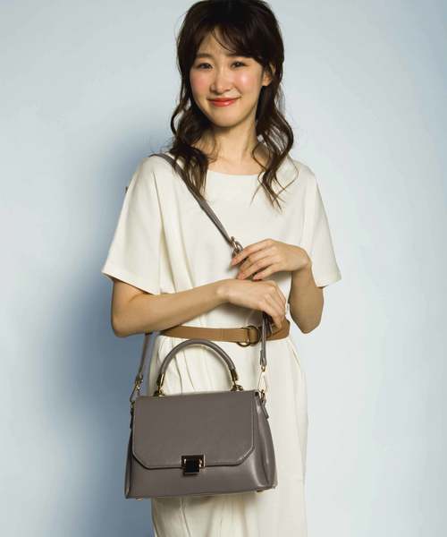 PLAIN CLOTHING（プレーンクロージング）の「ワンハンドルフラップハンドバッグ【PLAIN CLOTHING】（ショルダーバッグ・レディース・ブラック/ベージュ系その他/グレー・FREE）」の17枚目の写真