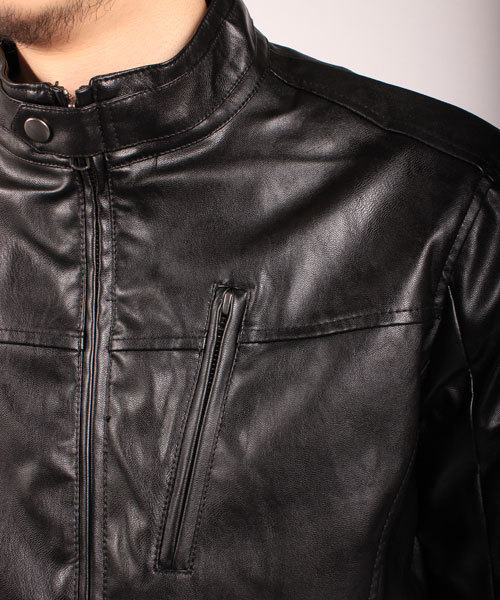 glory crew（グローリークルー）の「シングルライダースブルゾン（ライダースジャケット・メンズ・キャメル/ブラック・M/LL/L/S）」の5枚目の写真