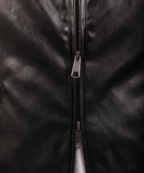 glory crew（グローリークルー）の「シングルライダースブルゾン（ライダースジャケット・メンズ・キャメル/ブラック・M/LL/L/S）」の7枚目の写真