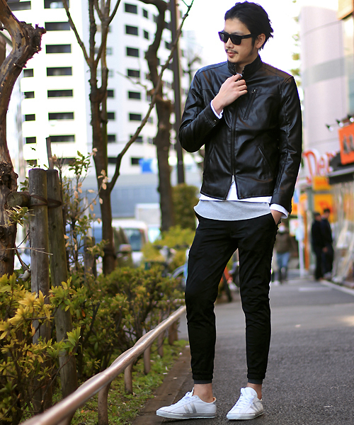 glory crew（グローリークルー）の「シングルライダースブルゾン（ライダースジャケット・メンズ・キャメル/ブラック・M/LL/L/S）」の12枚目の写真