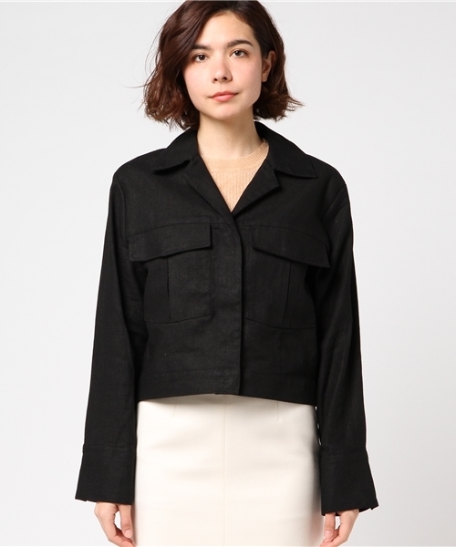 MURUA（ムルーア）の「オープンカラーショートジャケット（その他アウター・レディース・マルチ/ブラック・FREE）」の3枚目の写真