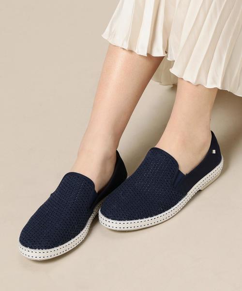 Rivieras（リビエラ）の「＜Rivieras＞Classic メッシュスリッポン ◆（スリッポン・レディース・ホワイト/ネイビー・39/37/38/36）」の7枚目の写真