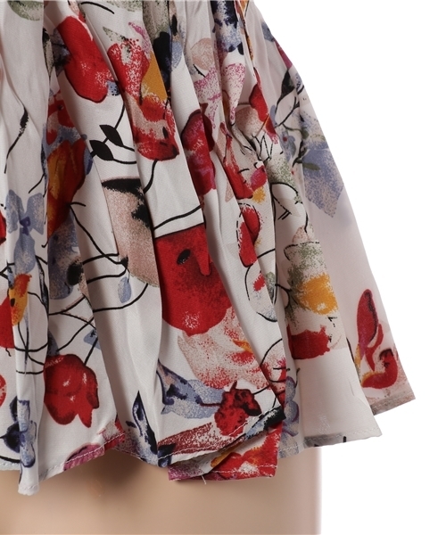 Re:EDIT（リエディ）の「[レイヤードスタイルに欠かせない]ヴィンテージ花柄フレアキャミソールビスチェトップス/キャミソール[リエディ]（キャミソール・レディース・ホワイト/グリーン・MEDIUM）」の6枚目の写真