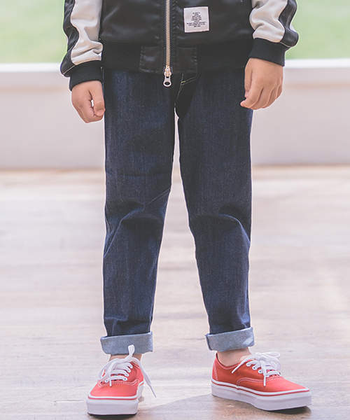 Smoothy(スムージー)の「mp5421-SMOOTHY Stretch Sarrouel Denim Pants For Kid(デニムパンツ・キッズ・インディゴブルー・110/130/100/120)」の2枚目の写真