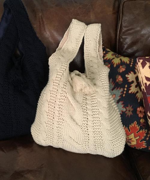 coen(コーエン)の「【Market】ニットマルシェトートバッグ(トートバッグ・レディース・オフホワイト/ネイビー・FREE)」の9枚目の写真