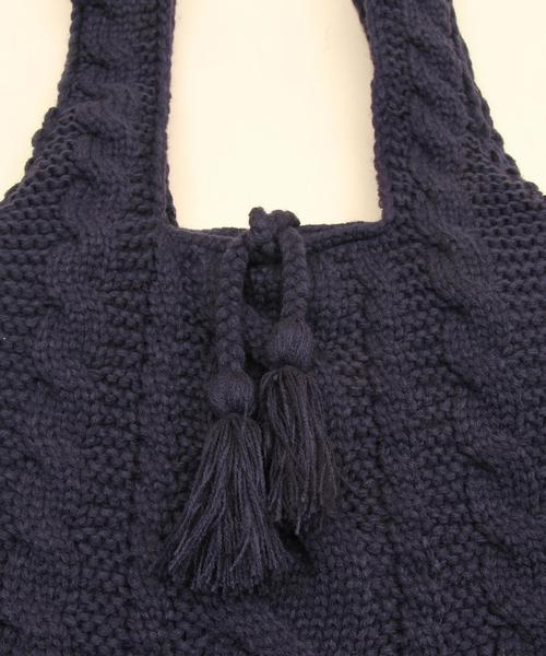 coen(コーエン)の「【Market】ニットマルシェトートバッグ(トートバッグ・レディース・オフホワイト/ネイビー・FREE)」の14枚目の写真