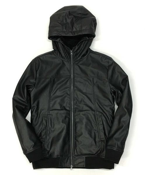 A.S.M(エーエスエム)の「フェイクレザー裏ボアフーデッドブルゾン(ブルゾン・メンズ・ブラック・52/48/50)」の11枚目の写真