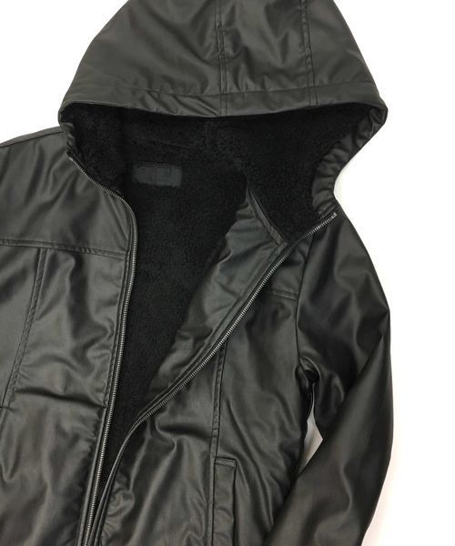 A.S.M(エーエスエム)の「フェイクレザー裏ボアフーデッドブルゾン(ブルゾン・メンズ・ブラック・52/48/50)」の16枚目の写真