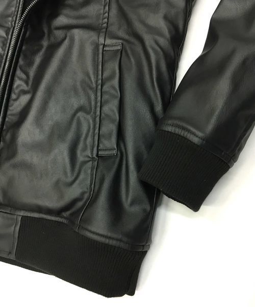 A.S.M(エーエスエム)の「フェイクレザー裏ボアフーデッドブルゾン(ブルゾン・メンズ・ブラック・52/48/50)」の18枚目の写真