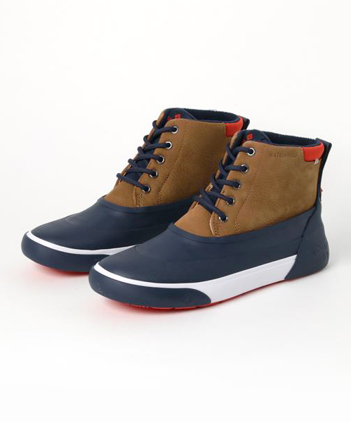 sperry cutwater deck boot tan navy