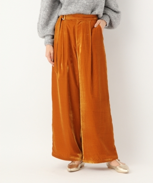 A part by(アパートバイ)の「Pベルベットワイドパンツ 775934 (その他パンツ・レディース・ブラック/ブラウン/マスタード・LARGE/MEDIUM)」の3枚目の写真