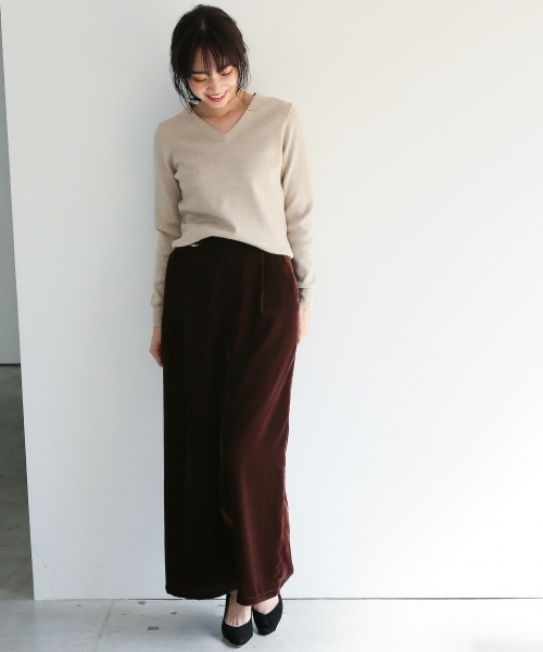A part by(アパートバイ)の「Pベルベットワイドパンツ 775934 (その他パンツ・レディース・ブラック/ブラウン/マスタード・LARGE/MEDIUM)」の5枚目の写真
