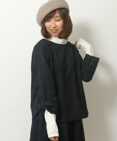LBC(エルビーシー)の「チェックブラウス(シャツ/ブラウス・レディース・レッド/グリーン・LARGE/MEDIUM)」の1枚目の写真