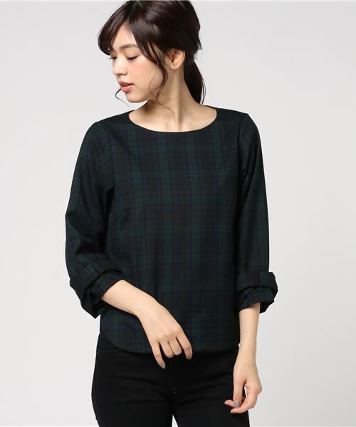 LBC(エルビーシー)の「チェックブラウス(シャツ/ブラウス・レディース・レッド/グリーン・LARGE/MEDIUM)」の6枚目の写真
