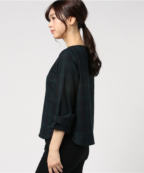 LBC(エルビーシー)の「チェックブラウス(シャツ/ブラウス・レディース・レッド/グリーン・LARGE/MEDIUM)」の7枚目の写真