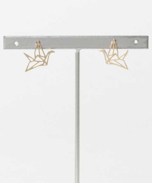 カヤ(カヤ)の「【カヤ】折り鶴ピアス(ピアス(両耳用)・レディース・シルバー/ゴールド・FREE)」の1枚目の写真