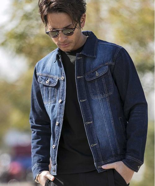 JILL BLAZE（ジルブレイズ）の「10オンスデニム／Gジャン（ブルゾン・メンズ・ブラック/ワンウォッシュ/インディゴブルー/ブルー系その他・M/L）」の4枚目の写真