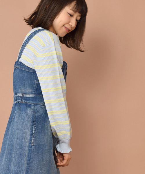 w closet（ダブルクローゼット）の「ワイドリブVネックプルオーバー（ニット/セーター・レディース・ピンク/ホワイト×ブラック/ブラック/ブルー系その他/キナリ・FREE）」の15枚目の写真