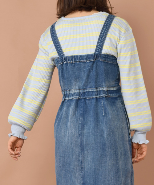 w closet（ダブルクローゼット）の「ワイドリブVネックプルオーバー（ニット/セーター・レディース・ピンク/ホワイト×ブラック/ブラック/ブルー系その他/キナリ・FREE）」の16枚目の写真