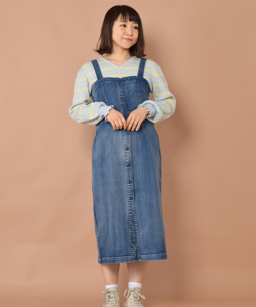 w closet（ダブルクローゼット）の「ワイドリブVネックプルオーバー（ニット/セーター・レディース・ピンク/ホワイト×ブラック/ブラック/ブルー系その他/キナリ・FREE）」の17枚目の写真