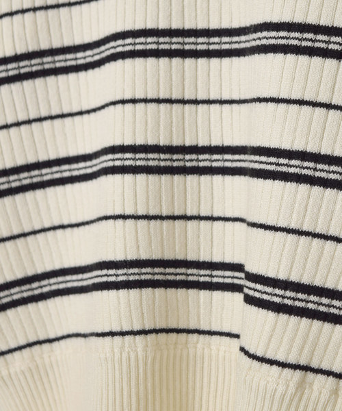 w closet（ダブルクローゼット）の「ワイドリブVネックプルオーバー（ニット/セーター・レディース・ピンク/ホワイト×ブラック/ブラック/ブルー系その他/キナリ・FREE）」の21枚目の写真