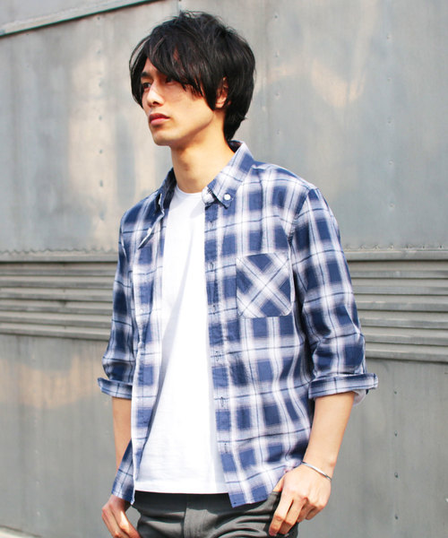 THE CASUAL（カジュアル）の「30S高密度ブロード7分袖シャツ（シャツ/ブラウス・メンズ・ホワイト/ネイビー/カーキ/ピンク/ホワイト系その他/ブルー系その他/ホワイト系その他2/ブルー系その他3/ブラック/グレー/サックスブルー/ブルー/ブラック系その他/ワイン/ブルー系その他2/テラコッタ・M/L/XL/S）」の13枚目の写真