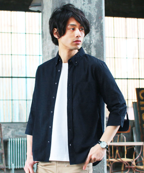 THE CASUAL（カジュアル）の「30S高密度ブロード7分袖シャツ（シャツ/ブラウス・メンズ・ホワイト/ネイビー/カーキ/ピンク/ホワイト系その他/ブルー系その他/ホワイト系その他2/ブルー系その他3/ブラック/グレー/サックスブルー/ブルー/ブラック系その他/ワイン/ブルー系その他2/テラコッタ・M/L/XL/S）」の10枚目の写真